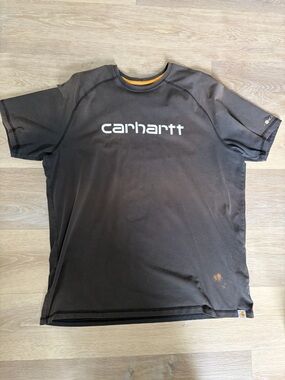 Carhartt Force Logo Tee Black Relaxed Fit XL Workwear Shirt